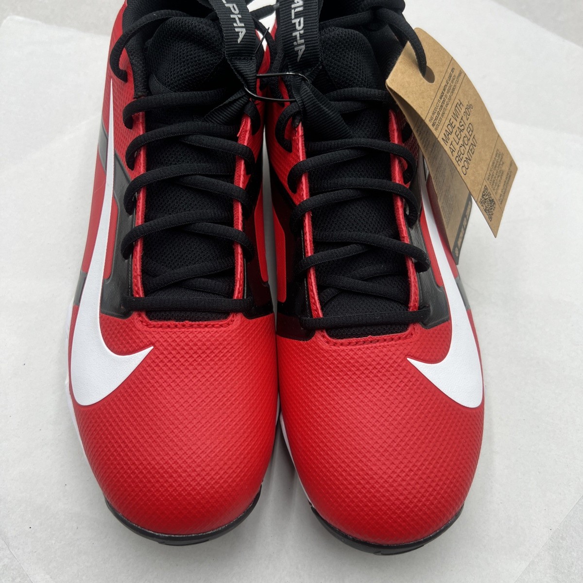 Size 11 Nike Alpha Menace 4 Shark Football Cleats Red/White 