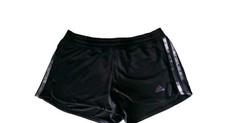 Adidas Women  s Aeroready Made4Training Pacer Shorts Black w/ Lilac Logo Size S
