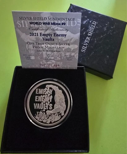 2021 Silver 1 oz EMPTY ENEMY VAULTS PROOF - Silver Shield