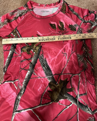 Real Tree ~ Girl's Drimore Tec Pink Camo Short Sleeve Pullover Shirt ~ Sz M 8-10 - Picture 5 of 6
