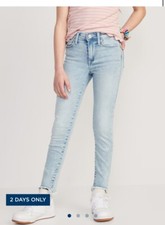 Old Navy High-Waisted Rockstar 360  Stretch Frayed-Hem Super Skinny Jeggings 12