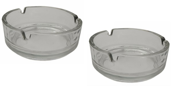 Aschenbecher Zigaretten Ascher Ø10,5 Cm Ascher Glas Transparent Rund Innen AußEn-image