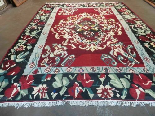 8' X 11' Karabagh Kilim Handmade Flat Weave Wool Rug Vegi Organic Dyes Nice - Picture 1 of 12