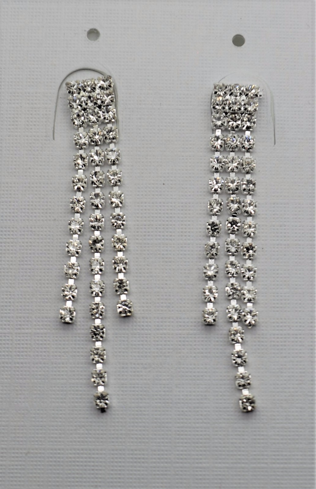 SIMPLY CUTE DESIGN SILVER CLEAR COLOR WEDDING PARTY FASHION DROP EARRING  