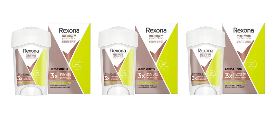 Rexona Maximum Protection Stress Control Deo Creme Stick , 3x45ml EA521840