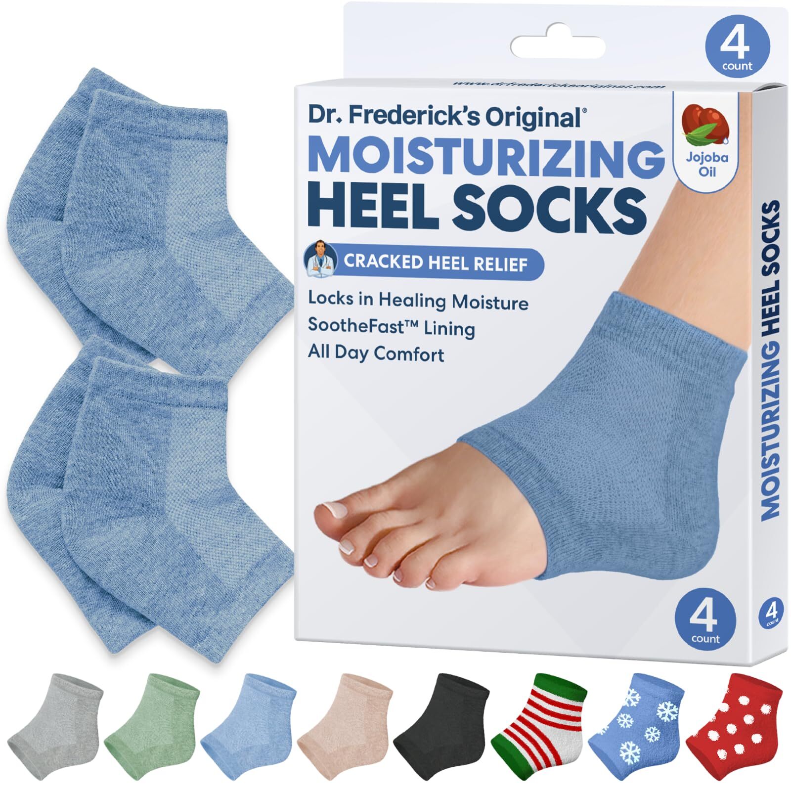 Moisturizing Heel Socks for Cracked Heel Treatment - 2 Pairs - Socks for Dry ...