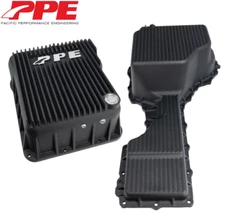 PPE Black Deep Aluminum Transmission & Oil Pan Kit For 2017-2019 GM 6.6L Duramax