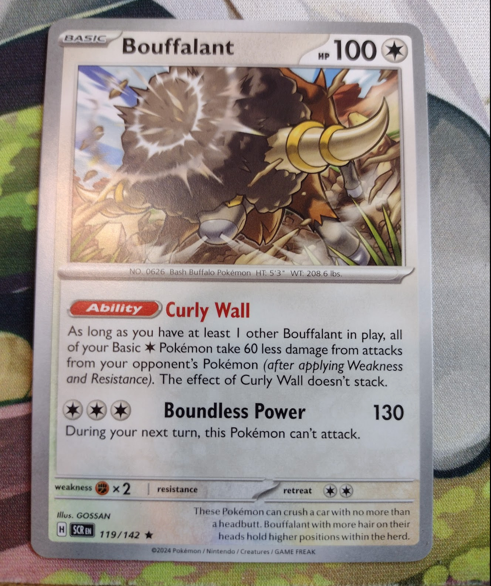 bouffalant pokemon card Japanese 087/106 sv8 TCG Colorless Gold Breaker (60+) If the Defending Pokémon is a Pokémon Bouffalant (Wisdom of Sea and