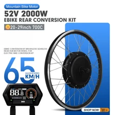 52V 2000W Electric Bicycle Conversion Kit Brushless Rear Rotate Hub Motor Wheel