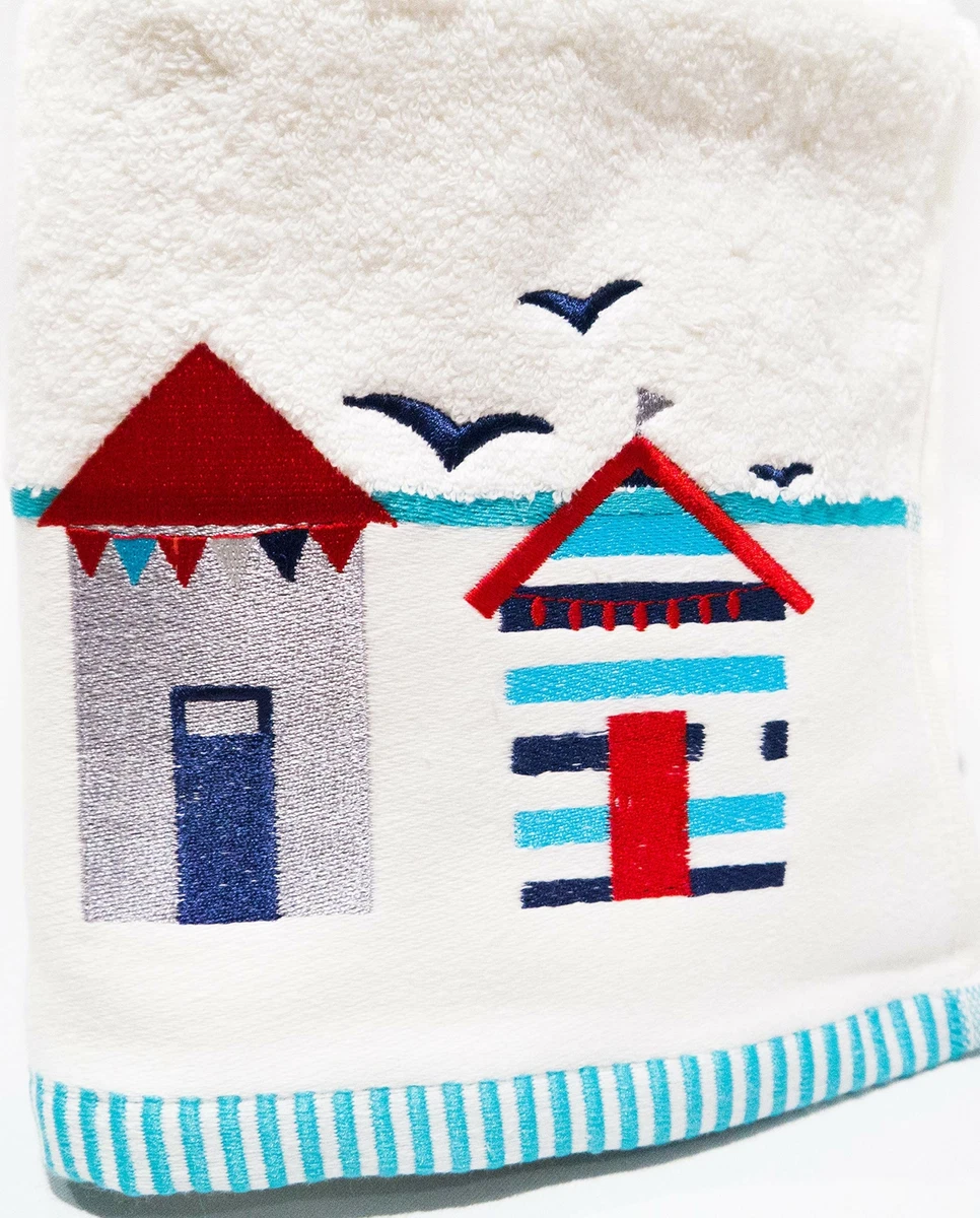 Beach hut hand towel hot sale