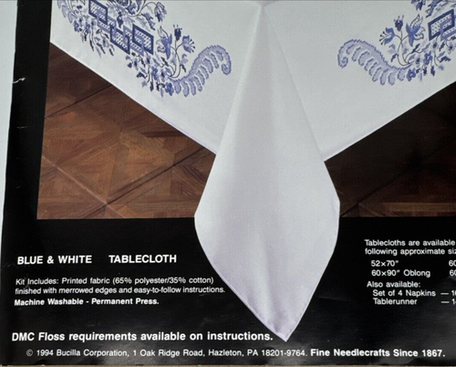 Bucilla Stamped Embroidery Tablecloth 60X104" 40791 *No Instructions* Cloth Only - Picture 4 of 7
