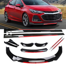 Front Bumper Lip Spoiler Splitter Glossy Black Red For 2010-2019 Chevrolet Cruze Front Bumper Lip Spoiler Splitter Glossy Black Red For 2010-2019 Chevrolet Cruze