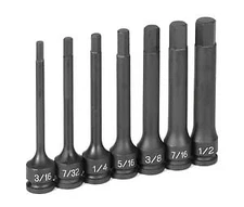 Grey Pneumatic 1247H 3/8" Drive 7 Piece 4" Length Fractional Hex Driver Set