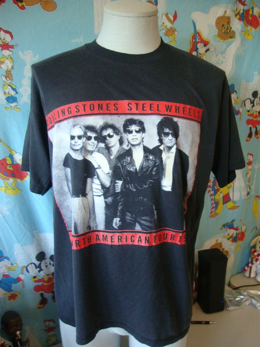 Vintage 80's The Rolling Stones 1989 Steel Wheels Budweiser tour T