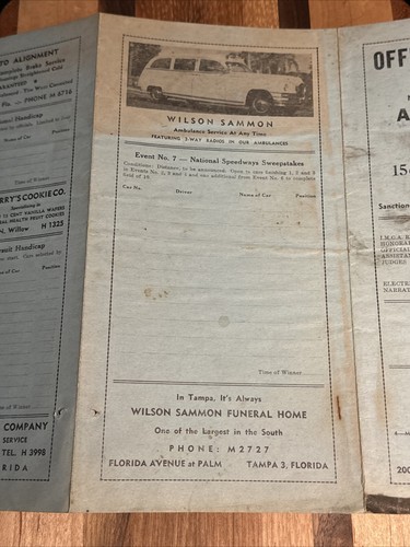 1940s IMCA National Champ Auto Race Program, Florida State Fair, Tampa - Picture 9 of 15