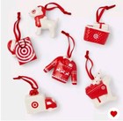 NEW Target Wondershop 6 Piece Target Themed Ceramic Ornament Set w/ Bullseye — photo 5