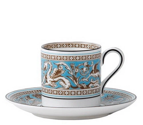 Tazza Tazzina Caffè in Bone China Wedgwood Florentine Turquoise Coffee Cups, fotografia 3 di 7