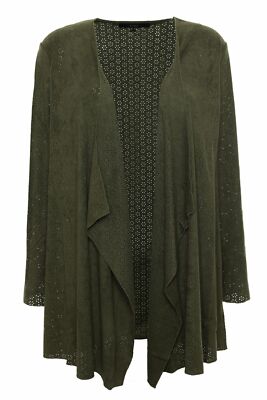 X Two Bennet Jacke Cardigan Umhang Wickeljacke Damen Stretch Lagenlook Plusgröße