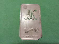 Alte Wäsche Aussteuer Schablone Weißblech "AK" Jugend