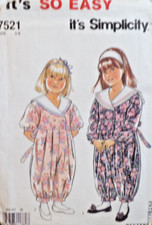 Simplicity Sewing Pattern 7521 Girls Jumpsuit One Piece 2 Styles Sizes 3-8 UNCUT
