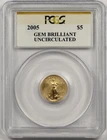 2005 American Gold Eagle $5 Gem Brilliant Uncirculated PCGS Tenth-Ounce 1/10 oz.