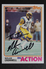 Nolan Cromwell RAMS Autographed Signed 1982 Topps In Action Football Card #372