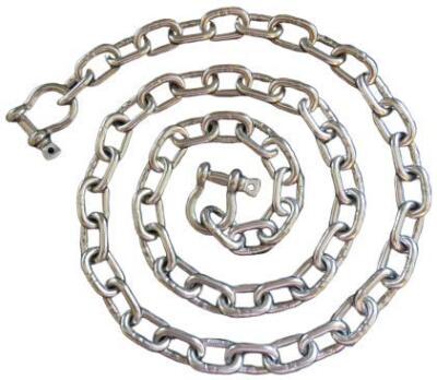 Stainless Steel 316 Anchor Chain (5/16'' (8mm) x 10' with 3/8'' US Style Shackle)