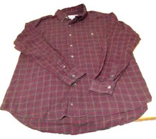 Vintage Wrangler Red Plaid Rugged Wear Flannel Shirt Mens L 16-16.5 100 Cotton
