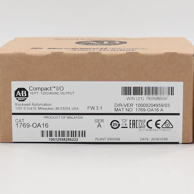 Allen-Bradley 1769-OA16 CompactLogix 16 Pt 240VAC D/O Module New Factory Sealed