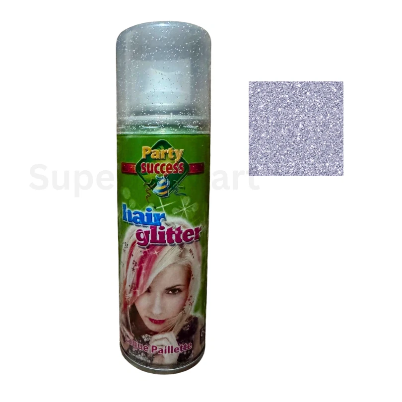 Silver Glitter Hair Spray Wash Out Party Success Temporary Hair Colour