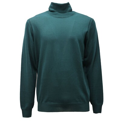 6737AF maglione uomo PAOLO PECORA green wool turtle neck sweater men