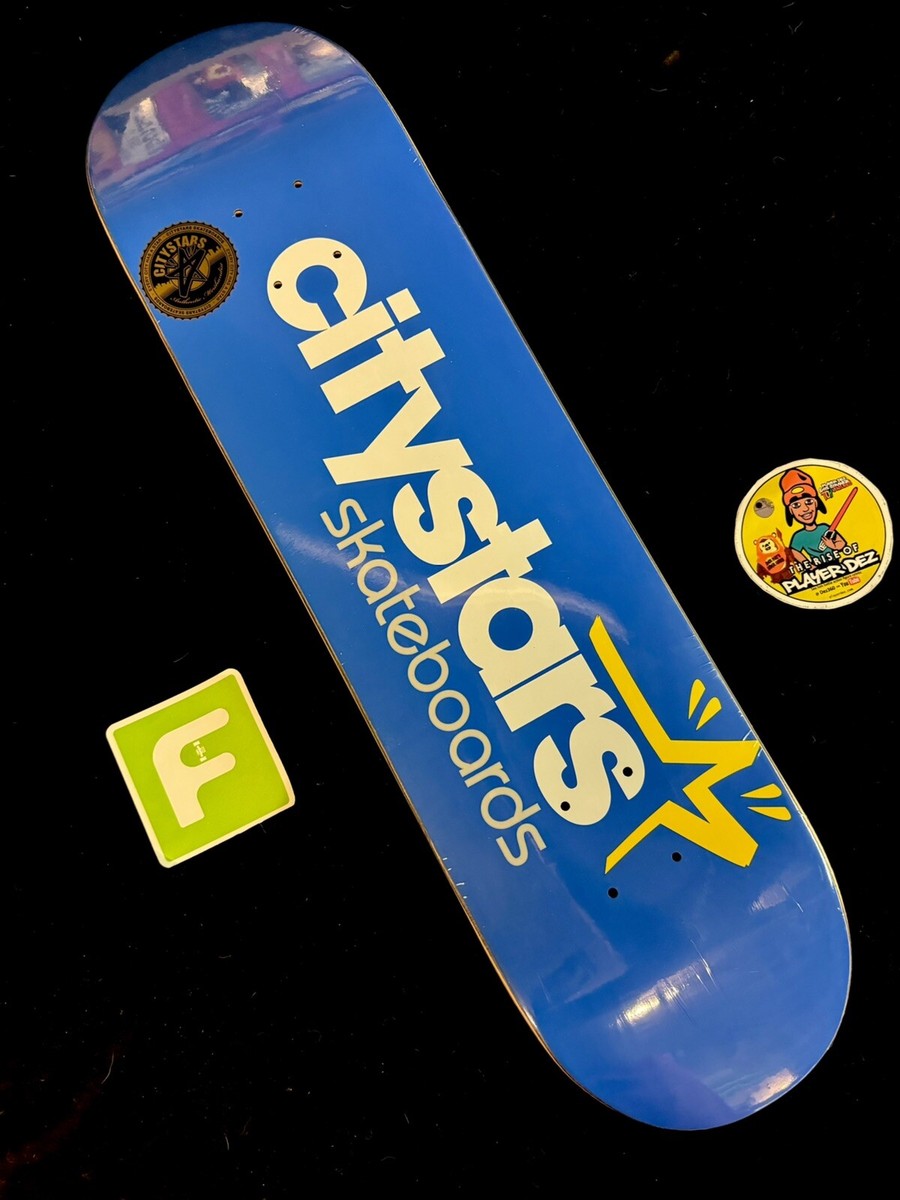 RARE Baby Blue City Stars NOS Skateboard Deck Kareem Campbell In
