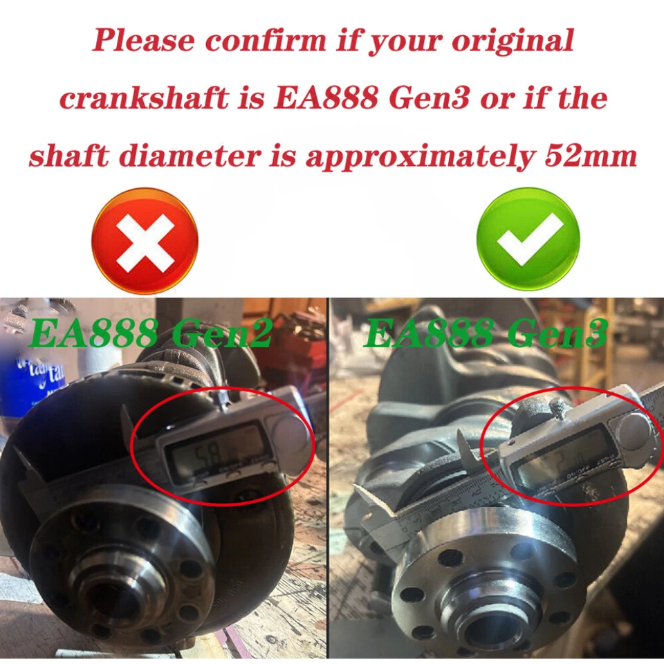 2.0T Engine Crankshaft Conn Rods Bearing Piston for Audi A4 A6 VW Golf GTI EA888 - Image 2 of 4