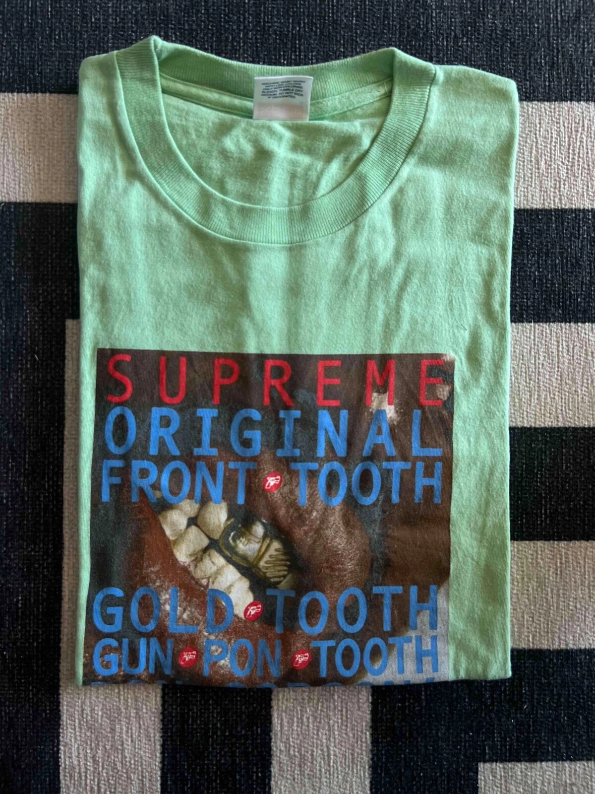 T shirt adulte grand t shirt dent Supreme SS 15 or vert citron vert
