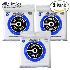 Martin MA550 SP Phos Bronze Auth Guitar Strings Medium 13-56 (3 PACK)