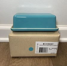 "Turquoise" Signature Butter Dish LE CREUSET Stoneware NWT Covered Single Stick