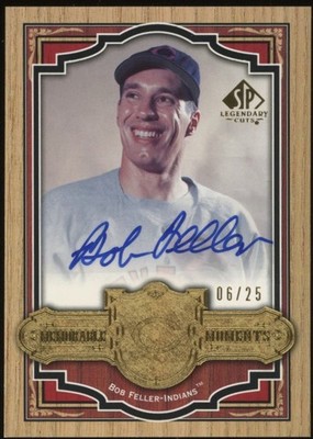 2006 UpperDeck Legendary Cuts Memorable Moments Bob Feller Auto /25 #MMBF