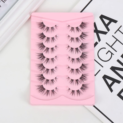 Natürliche falsche Wimpern - Wispy Lashes Pack mit klarem Band - 7-teiliges Set für den Alltag
