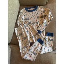 Hanna Andersson Holiday Train Boys Organic Cotton Pajama Set Size 6/7 Christmas