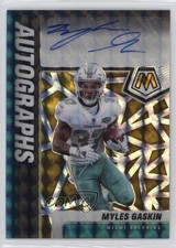 2021 Panini Mosaic Choice Black Gold Prizm /8 Myles Gaskin #A-MG Auto 14t3