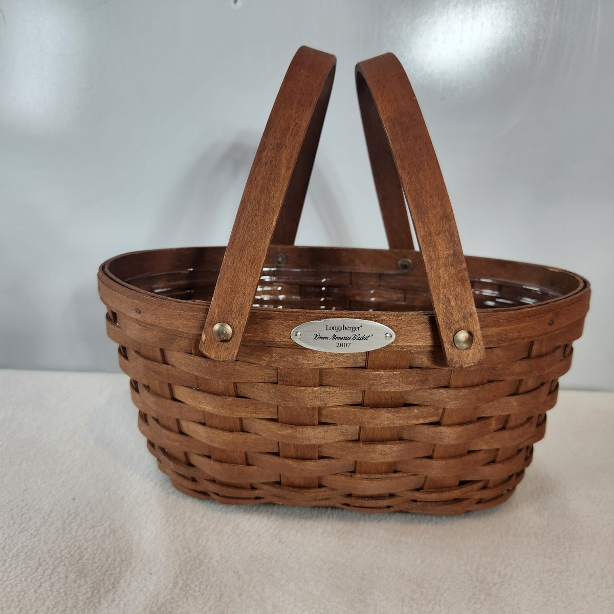 Longaberger 2007 Rich Brown Woven Memories Basket~Prot~ COUNTRY