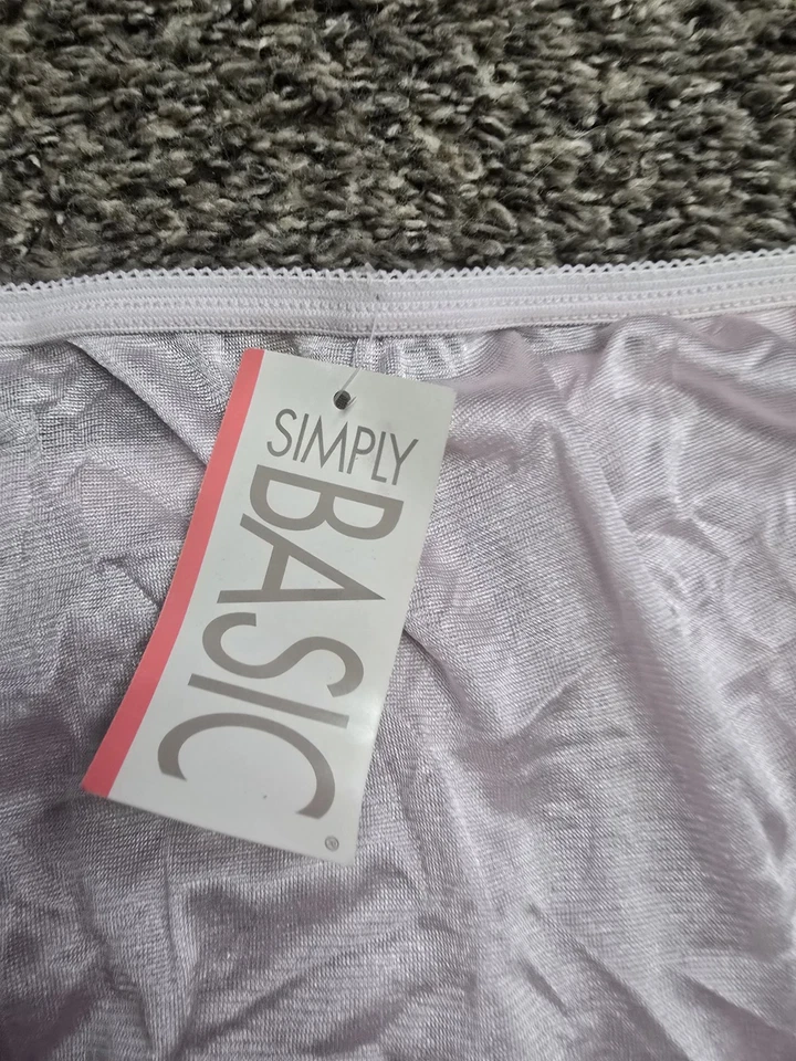 Nuevo con etiquetas Bragas de nailon Simply Basic vintage blancas y rosas Sissy Panty talla 10 Foto 3 de 4