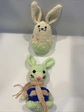 Hand Crochet Easter Bunny Plush Set