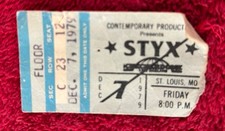 STYX  12/7/1979 Ticket Stub Checkerdome St. Louis MO