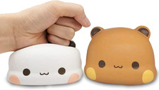 2PCS Bubu and Dudu Bears Decorations, Cute Cartoon Statue Bear Panda Figurine Of