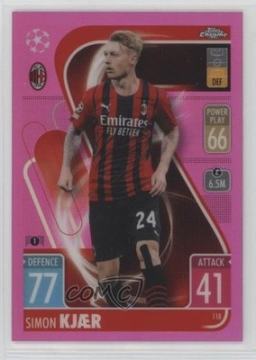 2021 Chrome Match Attax UEFA Champions League Pink Refractor Simon Kjaer 04uh