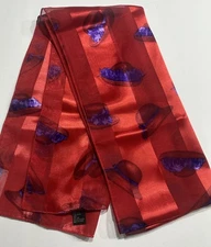 Red Hat Society Women’s Scarf Accessory - 13” x 58” - Red & Purple Silken Poly