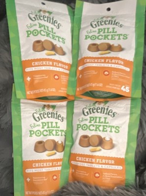 GREENIES Feline Pill Pockets Chicken Cat Treats 45 ct 4 Packs exp: 11 May 2026