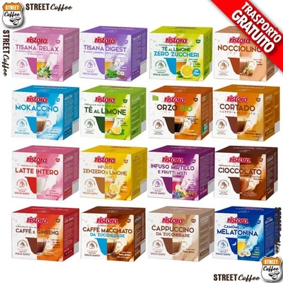 80 Cialde Capsule Ristora comp Dolce Gusto a Scelta Ginseng Cioccolato Tè *