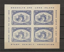 US 1935 Stamp Exhibition Brooklyn & long Island Club Balisea Cinderella MNH